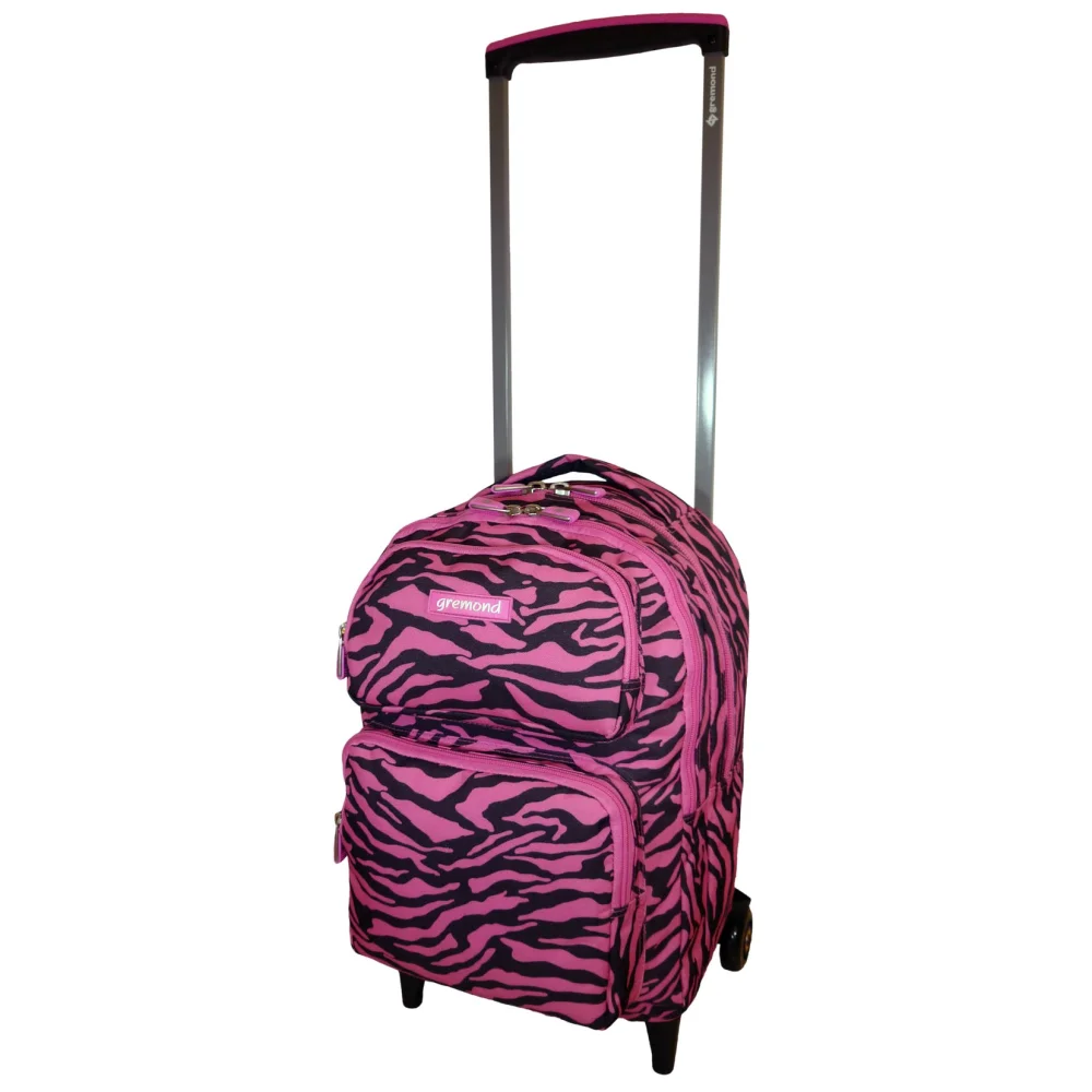 Mochila con carro Gremond Kids 26 Lts. Cebra Fucsia 