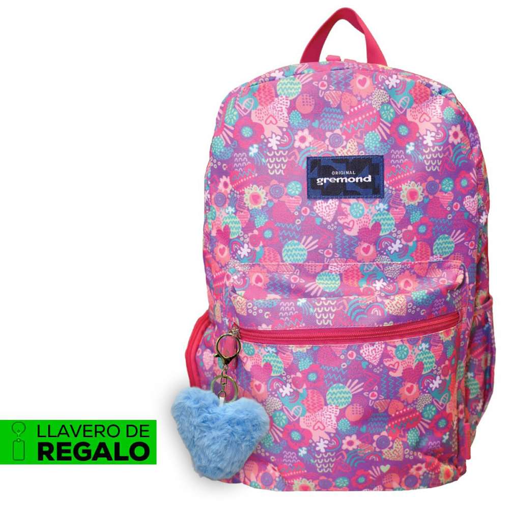 Mochila Escolar Gremond Clásica Corazonada