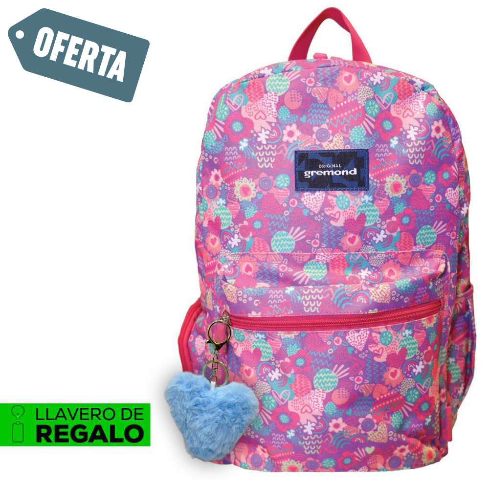Mochila Escolar Gremond Clásica Corazonada