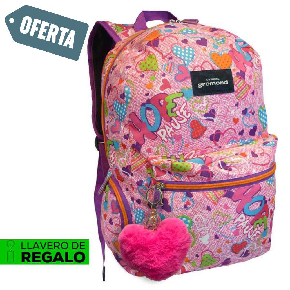 Mochila Escolar Portanotebook Gremond Clásica Hope