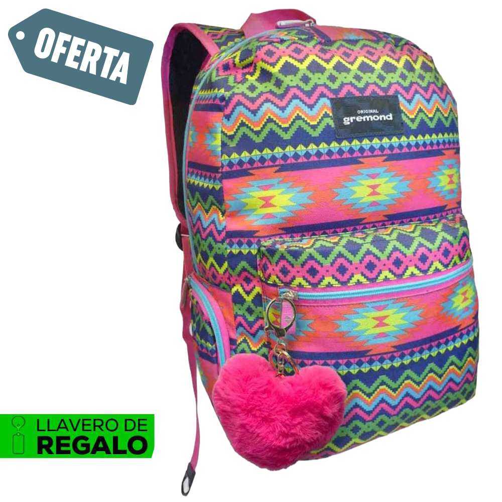 Mochila Escolar Portanotebook Gremond Clásica Zigzag