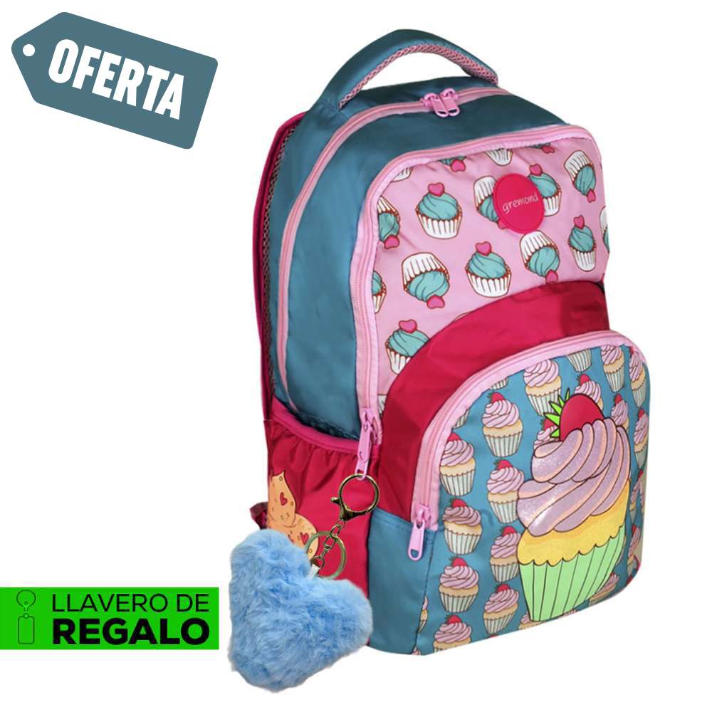 Mochila Escolar Portanotebook Gremond Kids cupcakes Nahuel Huapi
